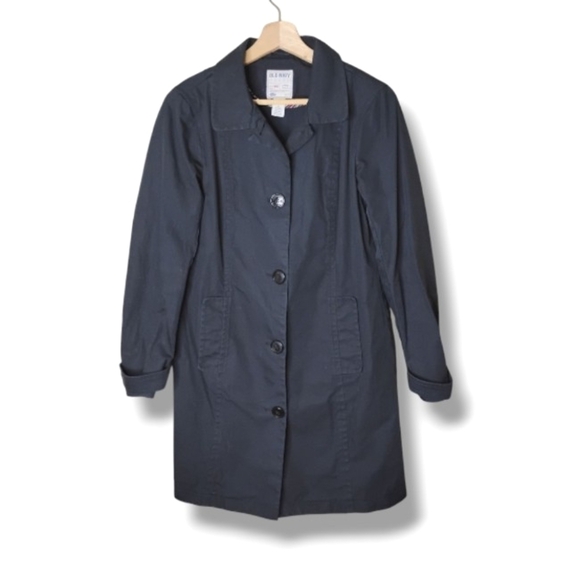 Vintage Y2K Old Navy Black Car Coat Women’s M Cotton Minimalist Preppy Topper - Picture 10 of 10